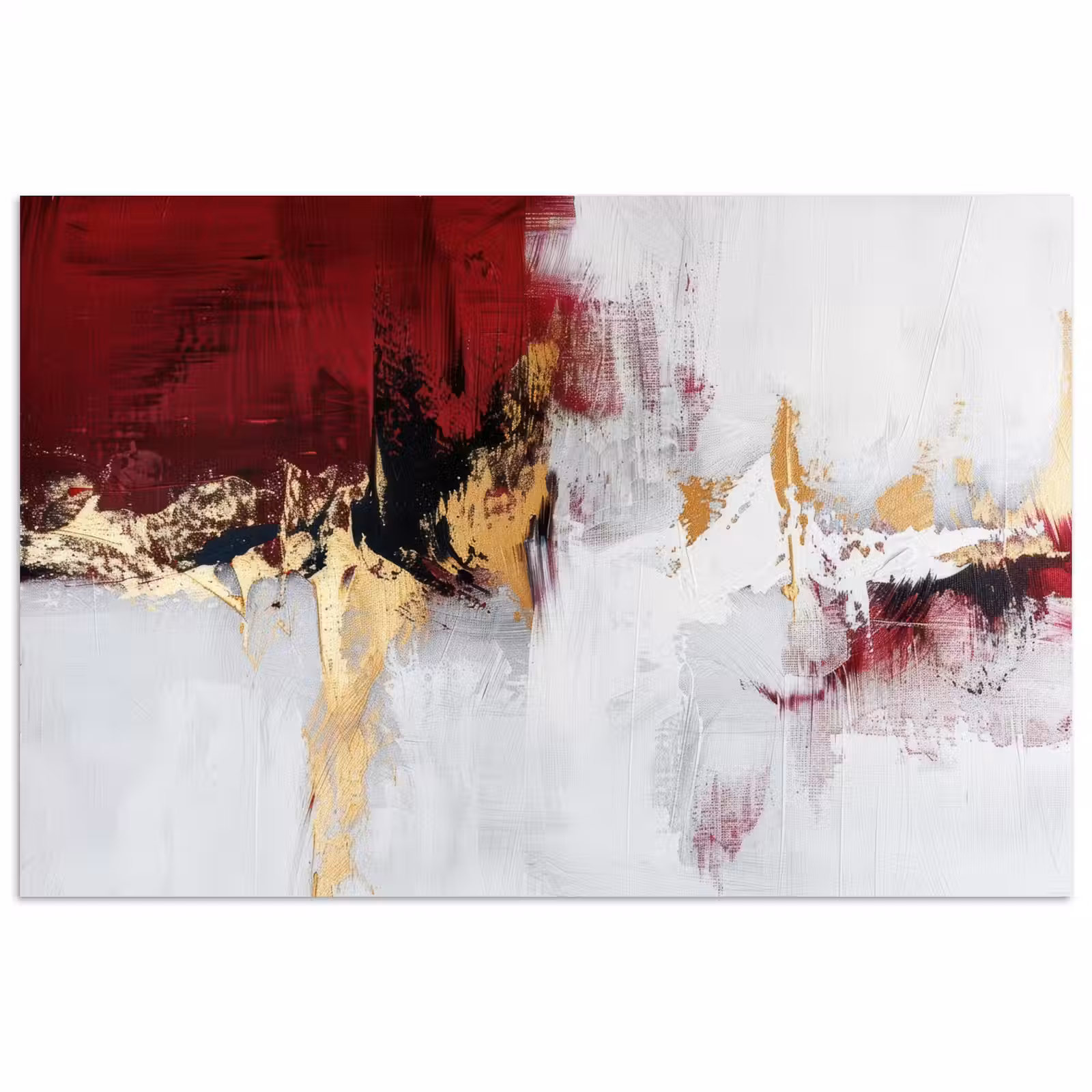 Poster - Rood - Marmer - Abstract - Goud - Modern — 1