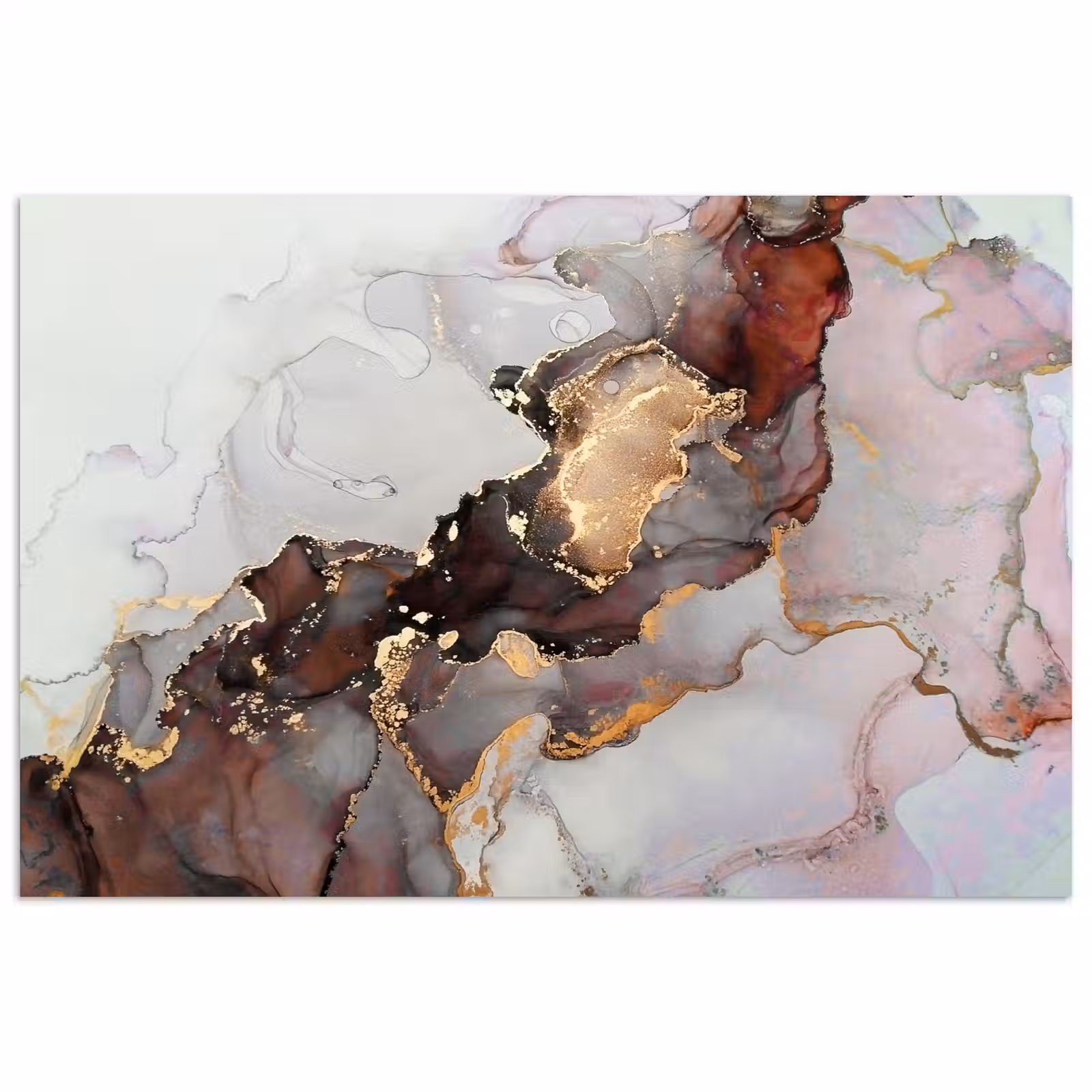 Poster - Rood - Marmer - Goud — 1