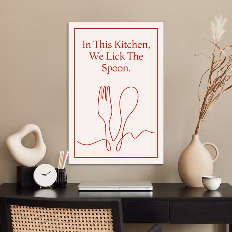 Poster - Minimalistisch - Vork - Lepel - Lijntekening — 2