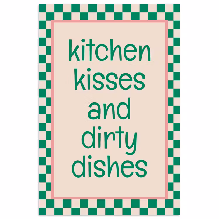 Poster - Quote - Groen - Geblokt - Keuken — 1