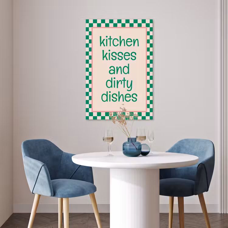 Poster - Quote - Groen - Geblokt - Keuken — 4