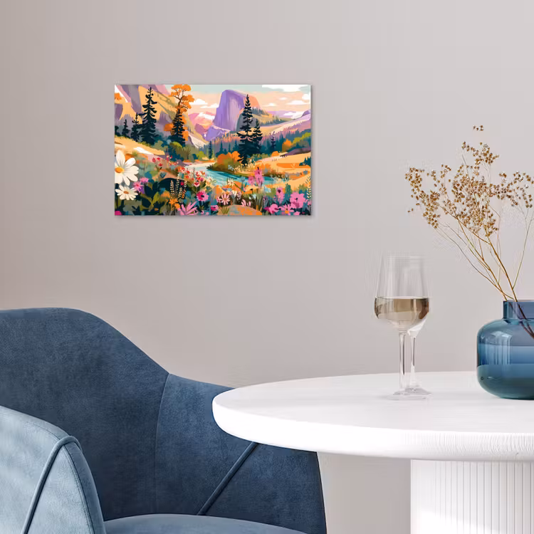 Poster - Rivier - Vallei vol bloemen - Levendig — 4