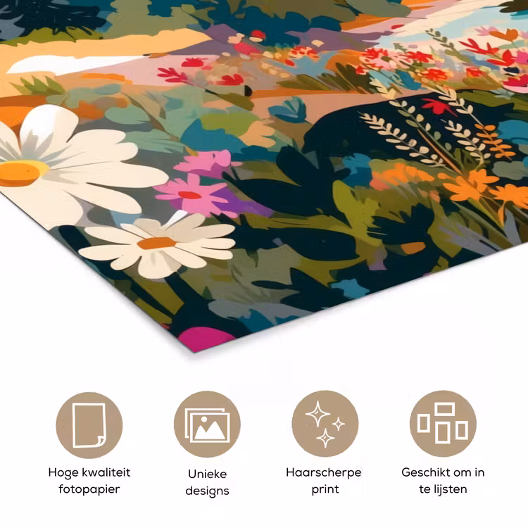 Poster - Rivier - Vallei vol bloemen - Levendig — 5