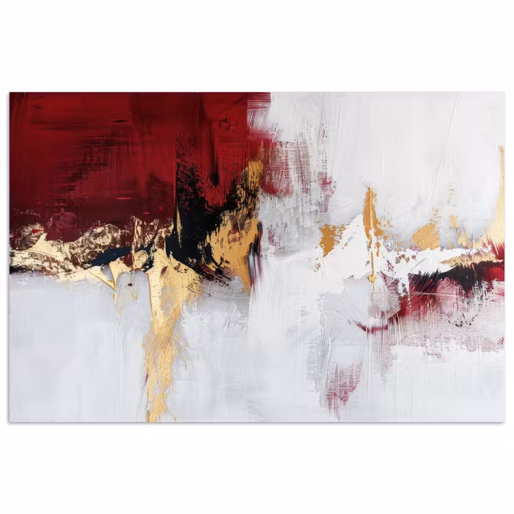 Poster - Rood - Marmer - Abstract - Goud - Modern — 1
