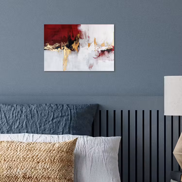 Poster - Rood - Marmer - Abstract - Goud - Modern — 3