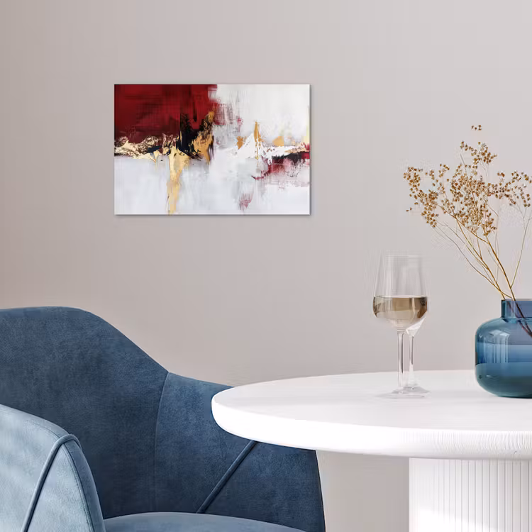 Poster - Rood - Marmer - Abstract - Goud - Modern — 4