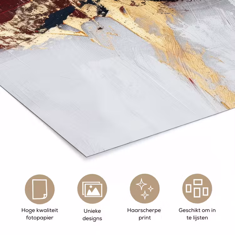 Poster - Rood - Marmer - Abstract - Goud - Modern — 5