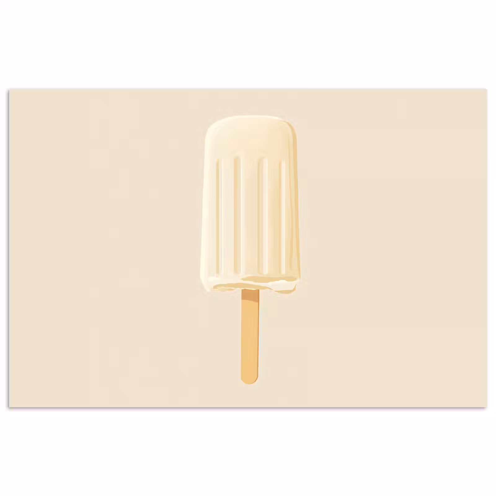 Poster - Minimalistisch - Waterijsje - Stokje - Beige — 1