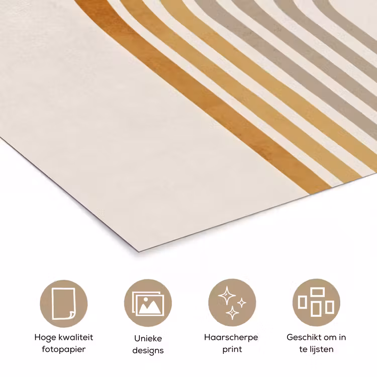 Poster - Minimalistisch - Boog - Lijnen - Beige — 5