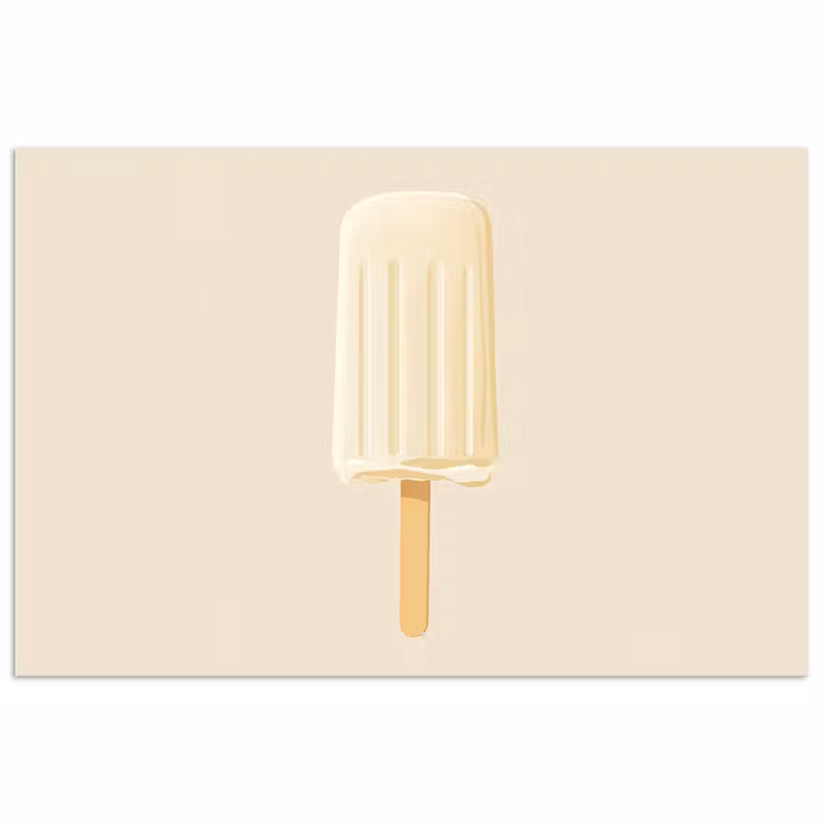 Poster - Minimalistisch - Waterijsje - Stokje - Beige — 1