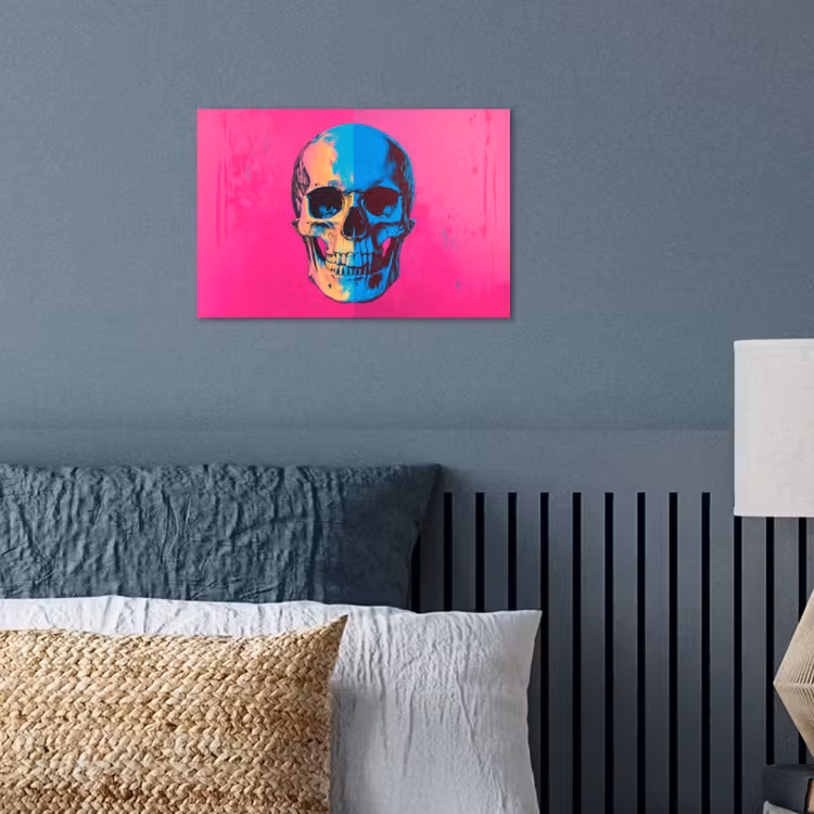 Poster - Neon - Blauw - Pop-art - Schedel — 3