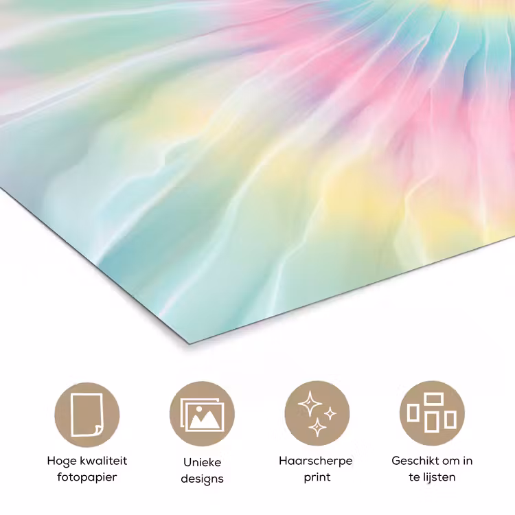 Poster - Pasteltinten - Tie dye - Roze — 5