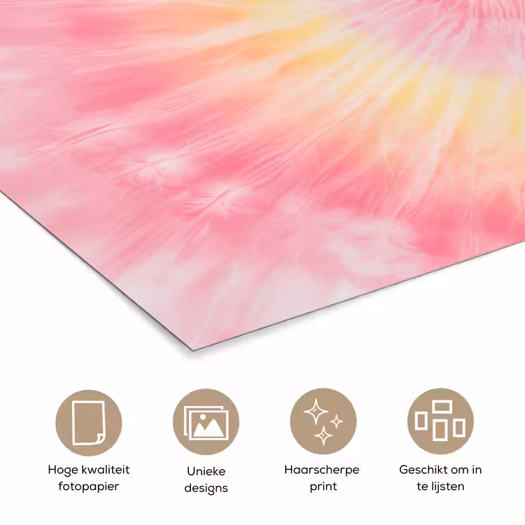 Poster - Patroon - Tie Dye - Pasteltinten - Roze — 5