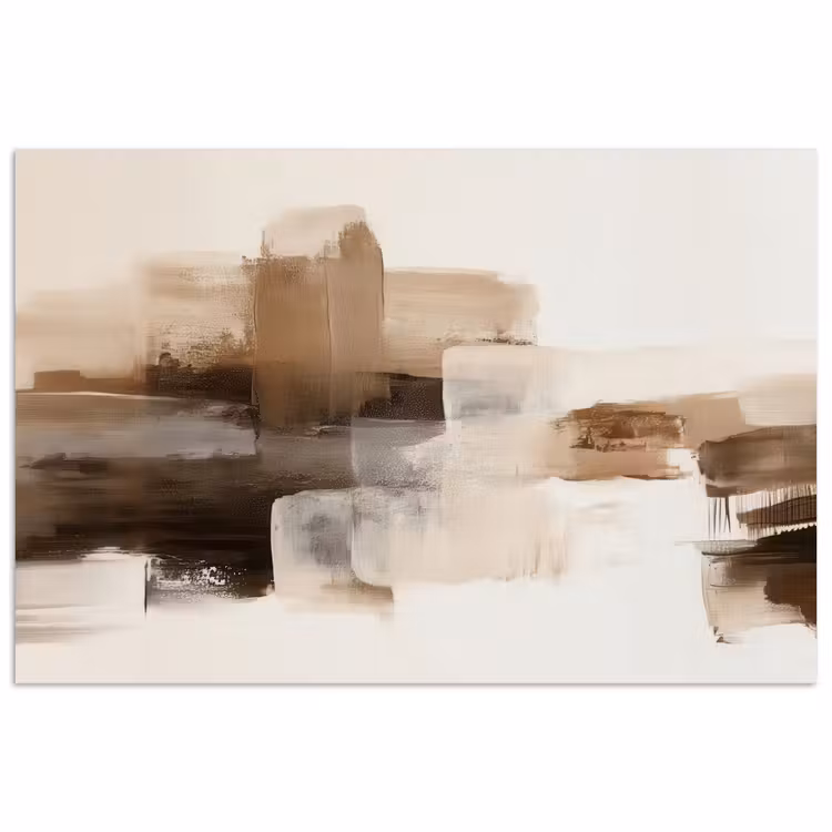 Poster - Penseelstreken - Abstract landschap - Rust — 1
