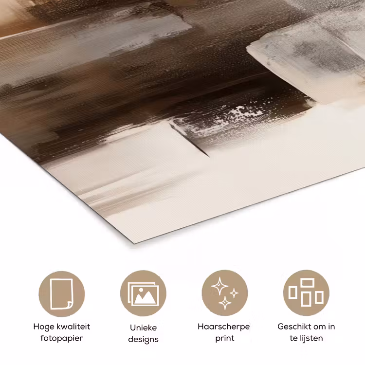 Poster - Penseelstreken - Abstract landschap - Rust — 5