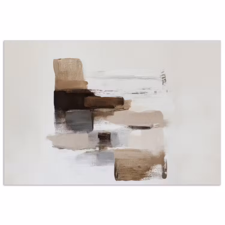 Poster - Penseelstreken - Balans - Beige - Bruin — 1