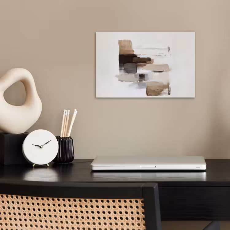 Poster - Penseelstreken - Balans - Beige - Bruin — 2