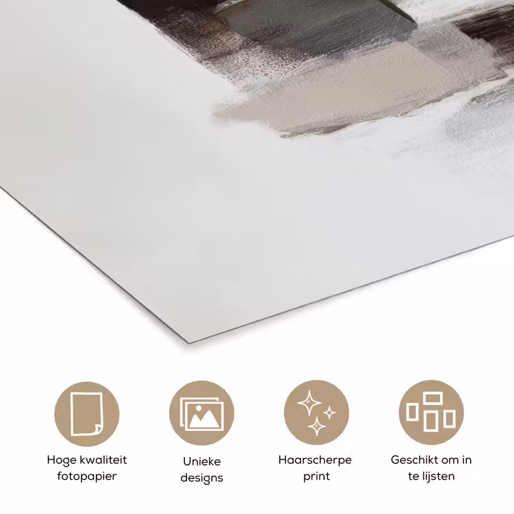 Poster - Penseelstreken - Balans - Beige - Bruin — 5