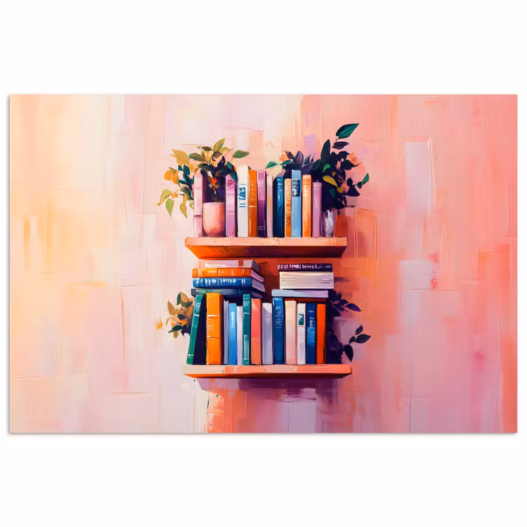 Poster - Planken - Boeken - Bladeren — 1