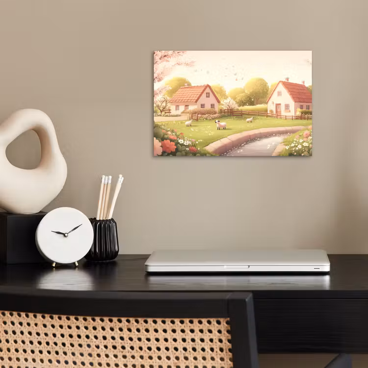 Poster - Schapen - Huisje - Platteland — 2
