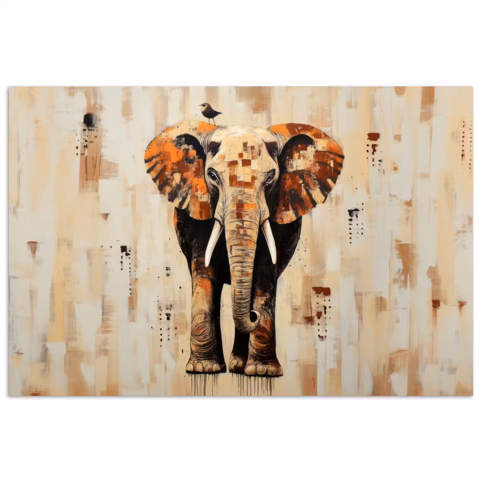 Poster - Olifant - Slurf - Mozaïek - Abstract — 1