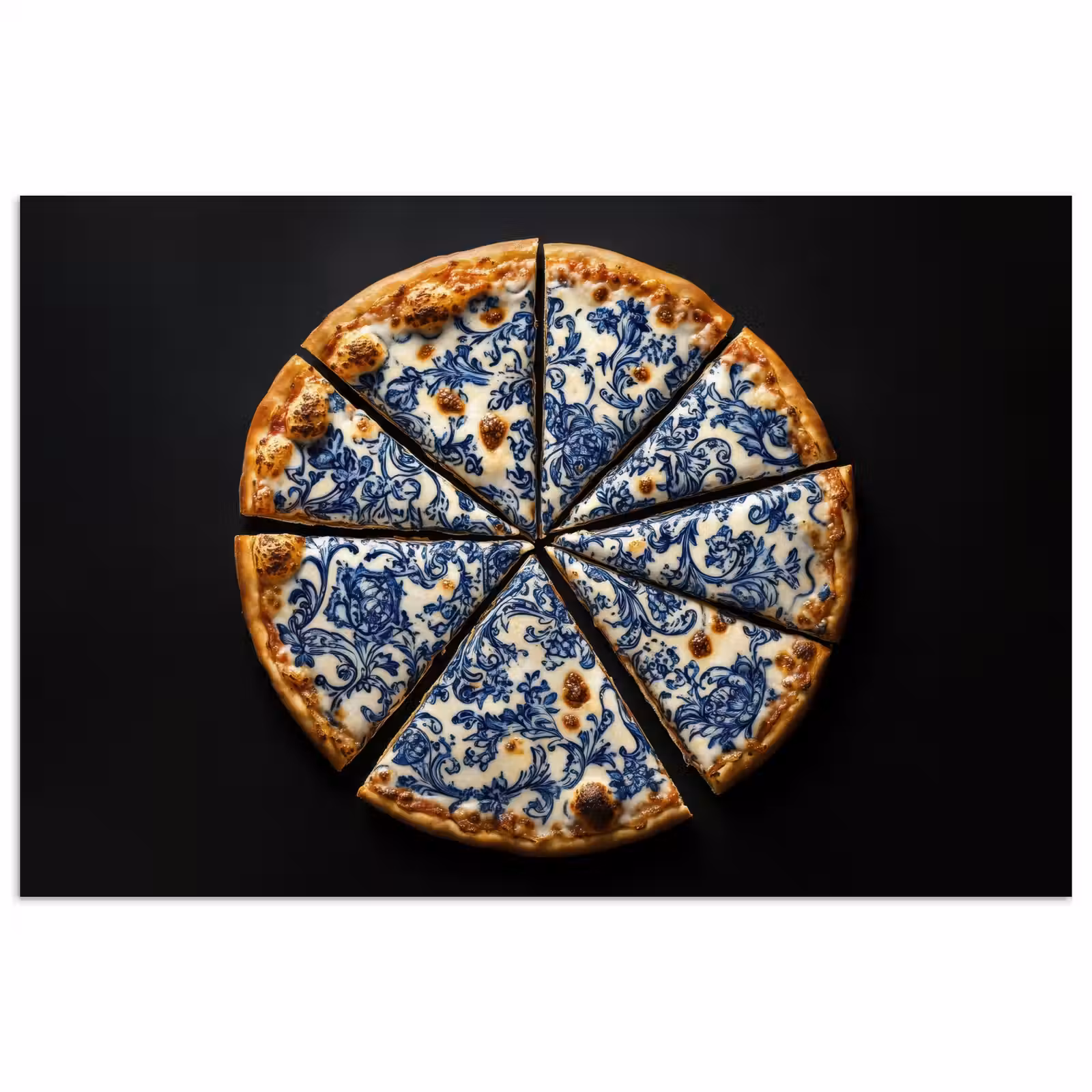 Poster - Pizza - Eten - Delftsblauw — 1