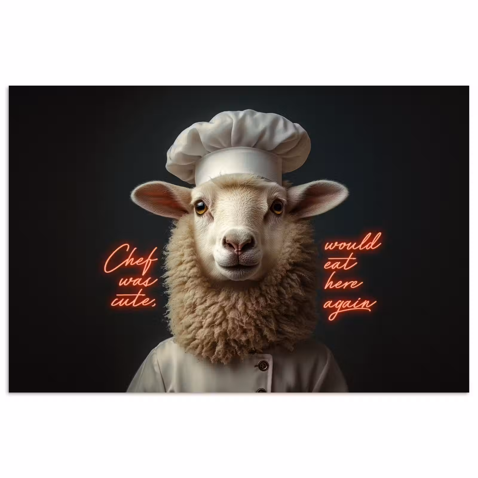 Poster - Schaap - Kokskleding - Neon - Quote — 1