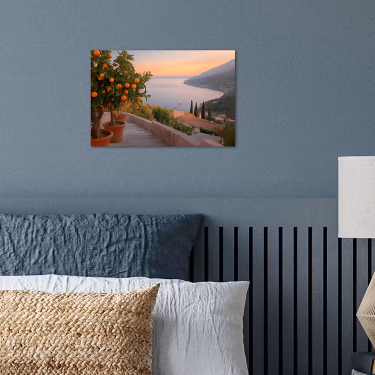 Poster - Middelandse zee - Sinaasappel - Heuvels - Zee — 3