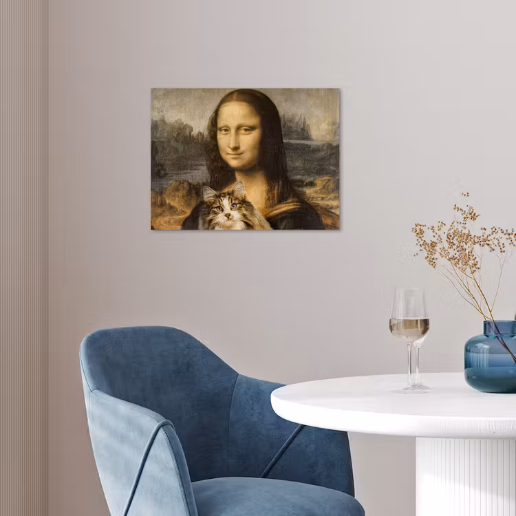 Poster - Mona Lisa - Kat - Leonardo da Vinci - Vintage - Kunstwerk - Oude meesters - Schilderij — 4