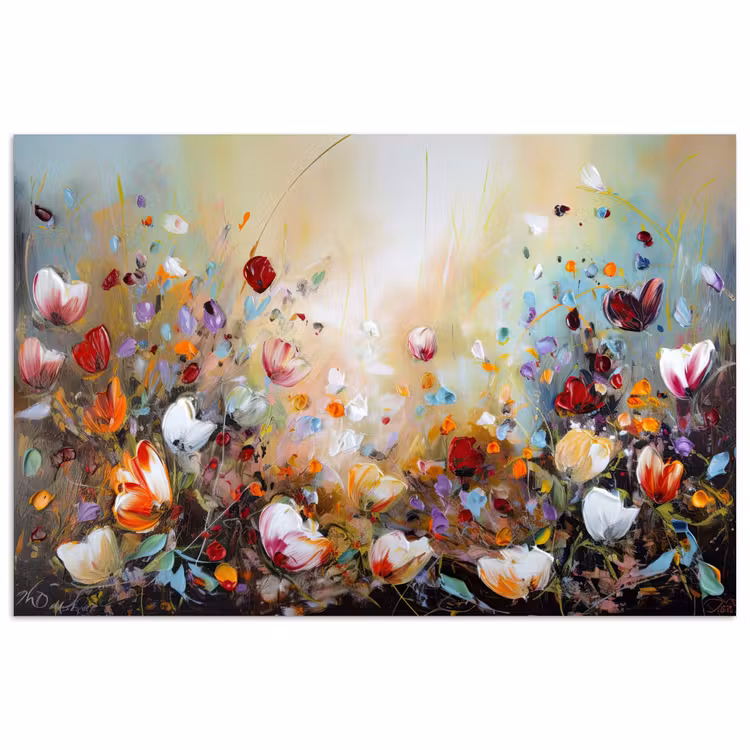 Poster - Olieverf - Bloemen - Kleurrijk - Natuur — 1