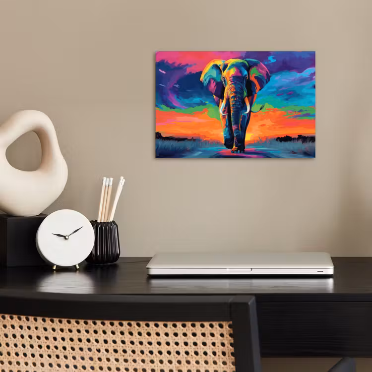 Poster - Olifant - Kleurrijk - Lucht - Abstract — 2