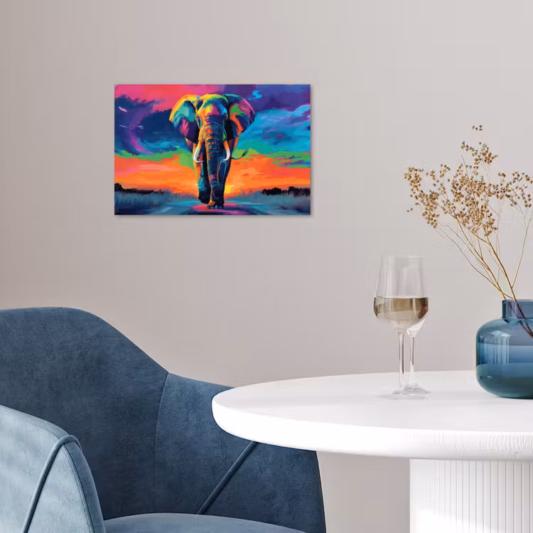 Poster - Olifant - Kleurrijk - Lucht - Abstract — 4