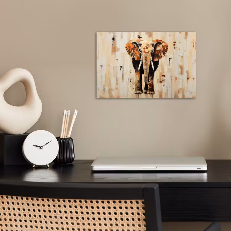 Poster - Olifant - Slurf - Mozaïek - Abstract — 2