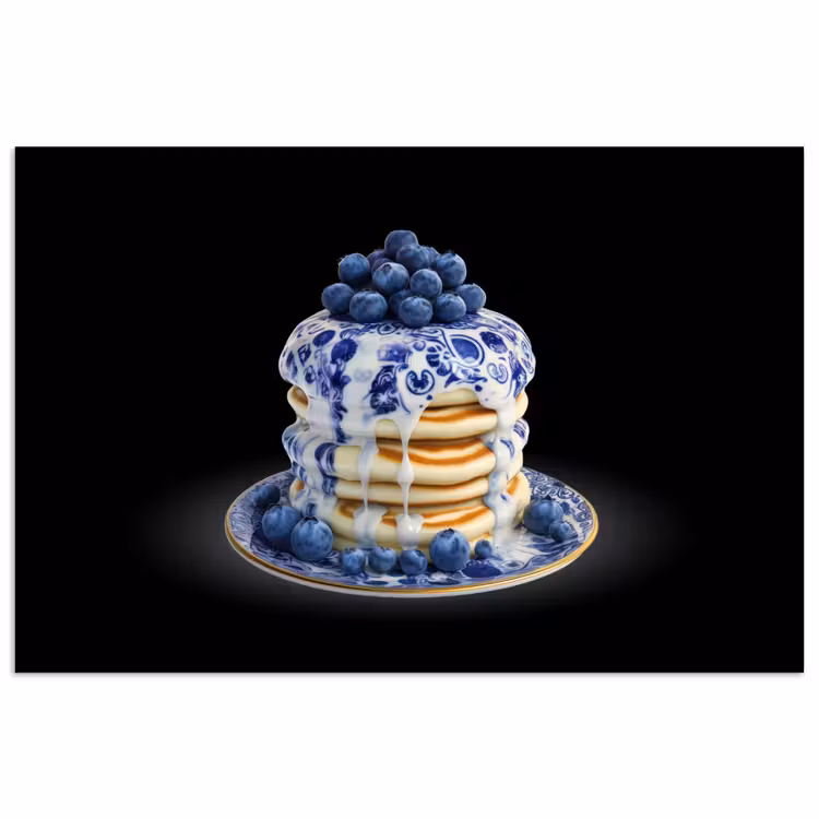 Poster - Pannenkoeken - Blauwe Bessen - Bord — 1