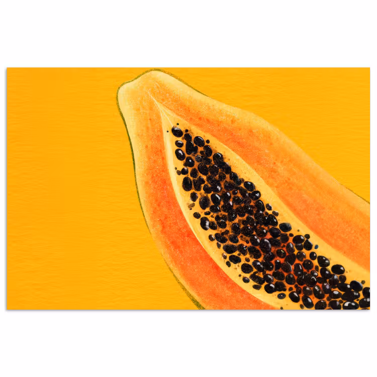 Poster - Papaja - Oranje - Topisch — 1