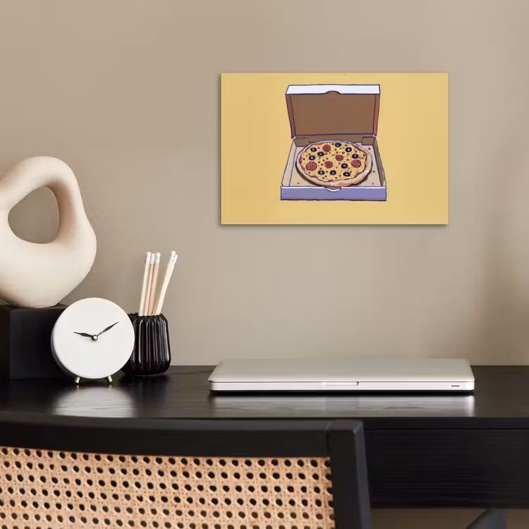 Poster - Pizza - Doos - Salami - Illustratie — 2