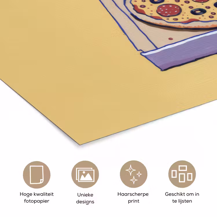 Poster - Pizza - Doos - Salami - Illustratie — 5
