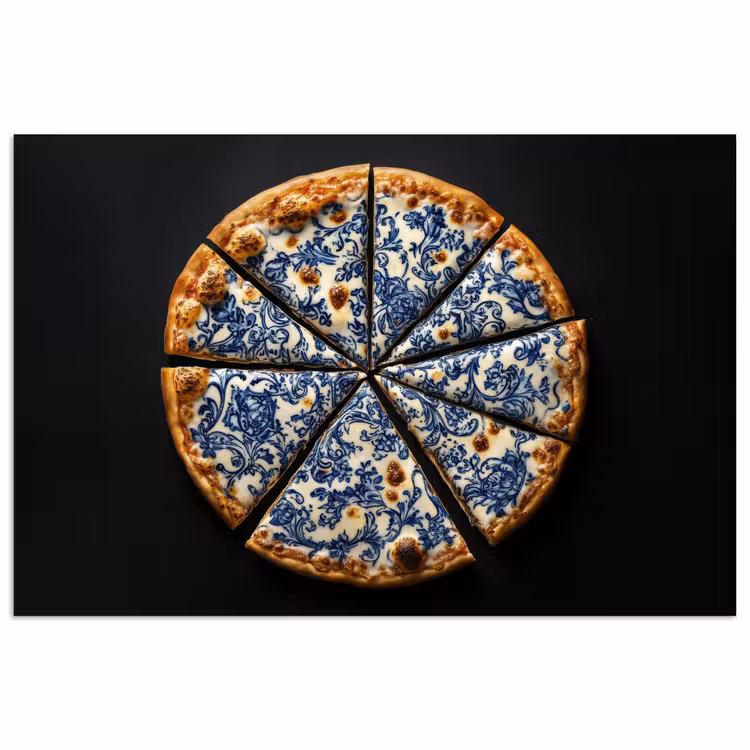 Poster - Pizza - Eten - Delftsblauw — 1