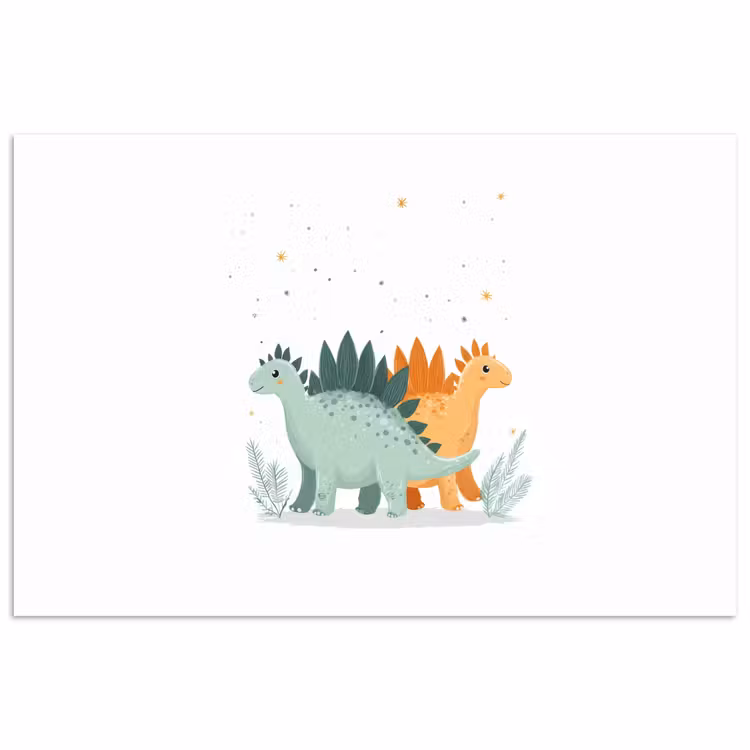 Poster - Planten - Sterren - Dinosaurussen - Oranje — 1