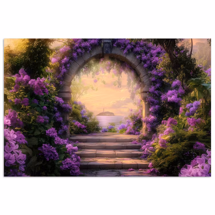 Poster - Poort - Paars - Bloemen — 1