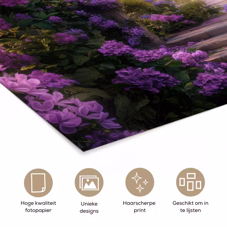 Poster - Poort - Paars - Bloemen — 5