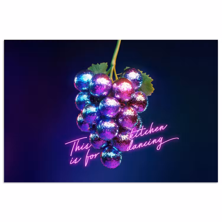 Poster - Quote - Neon - Disco - Druiven — 1