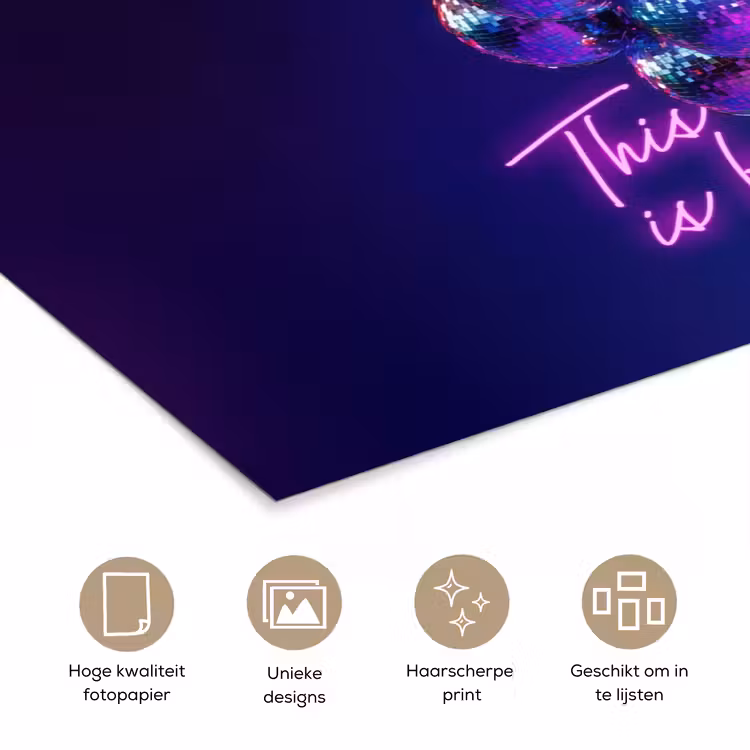 Poster - Quote - Neon - Disco - Druiven — 5