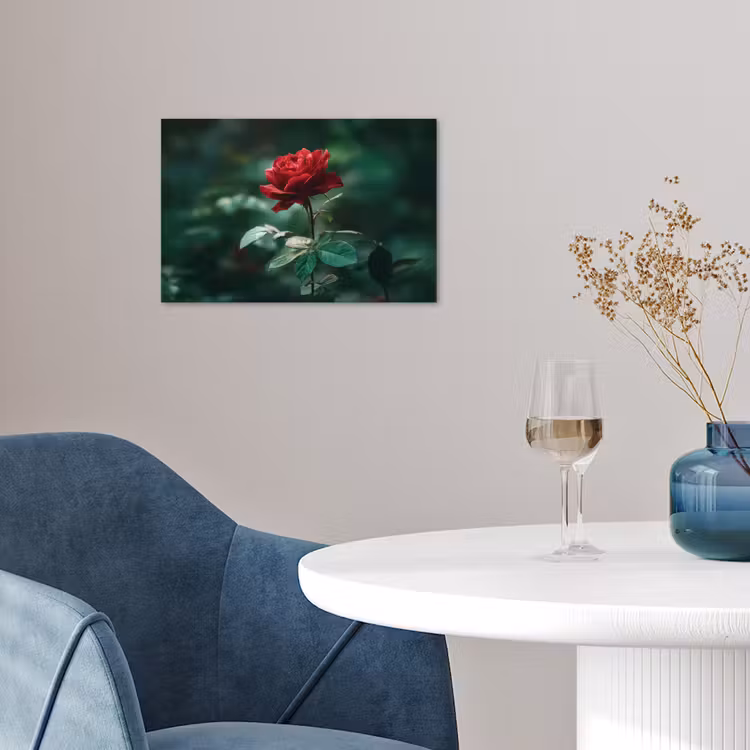 Poster - Roos - Bladeren - Dieprood — 4