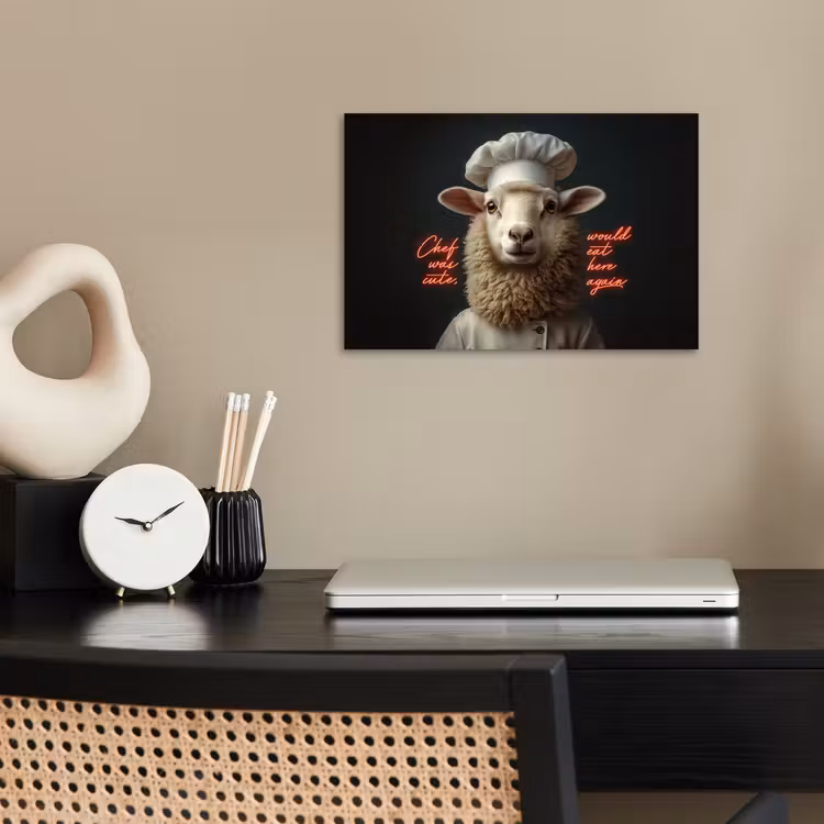 Poster - Schaap - Kokskleding - Neon - Quote — 2