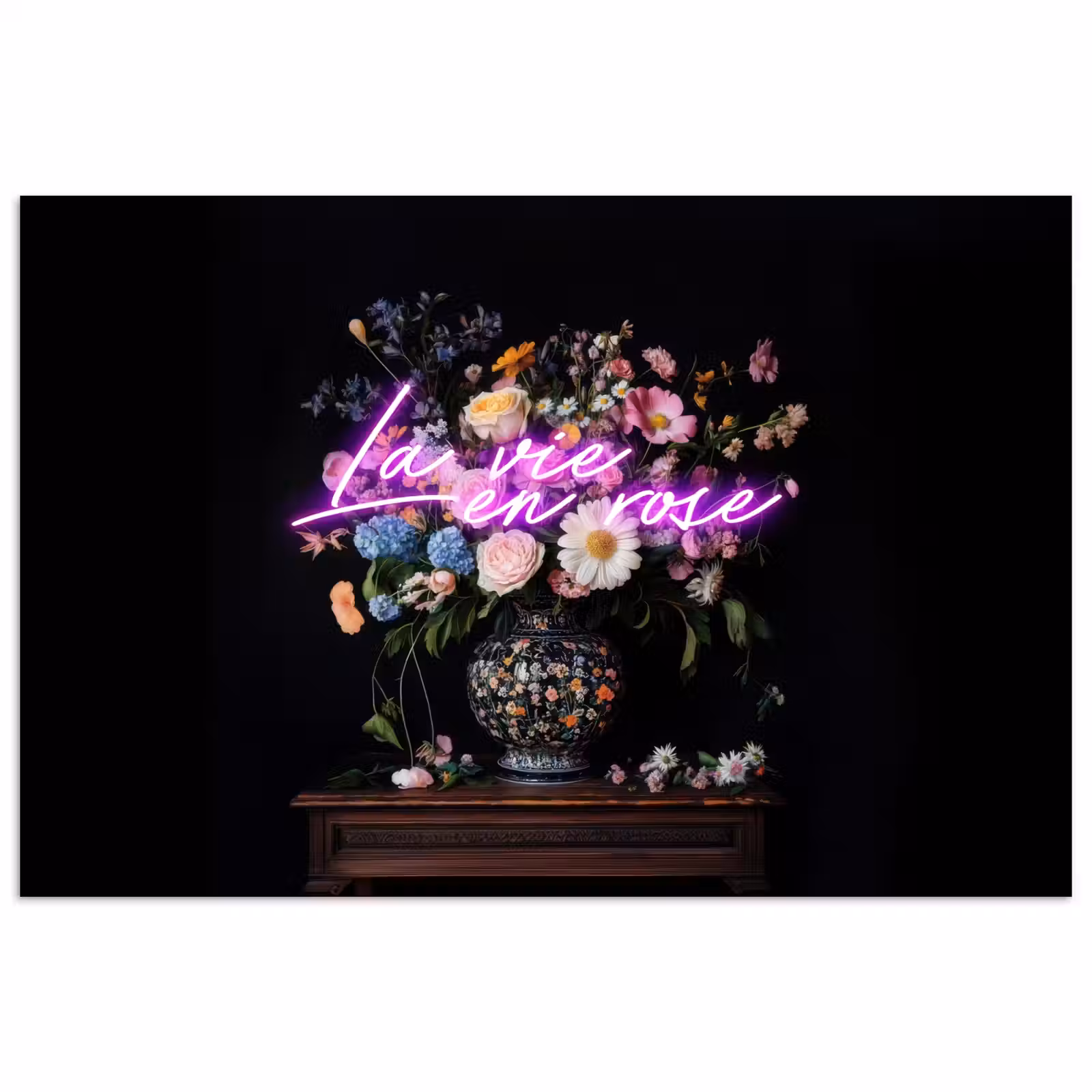 Poster - Neon - Vaas - Bloemen — 1