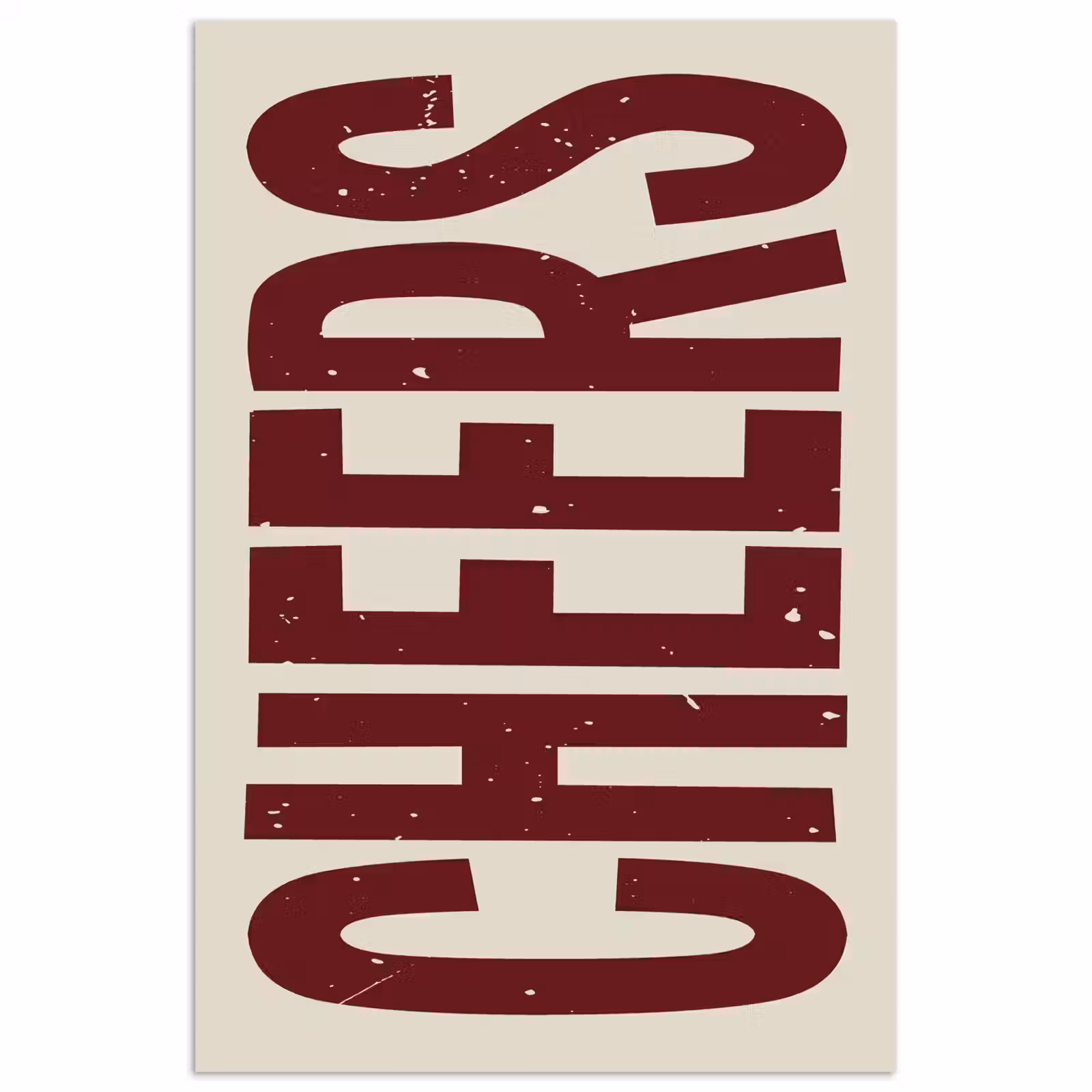 Poster - Red - Cheers - Decoratie - Beige — 1