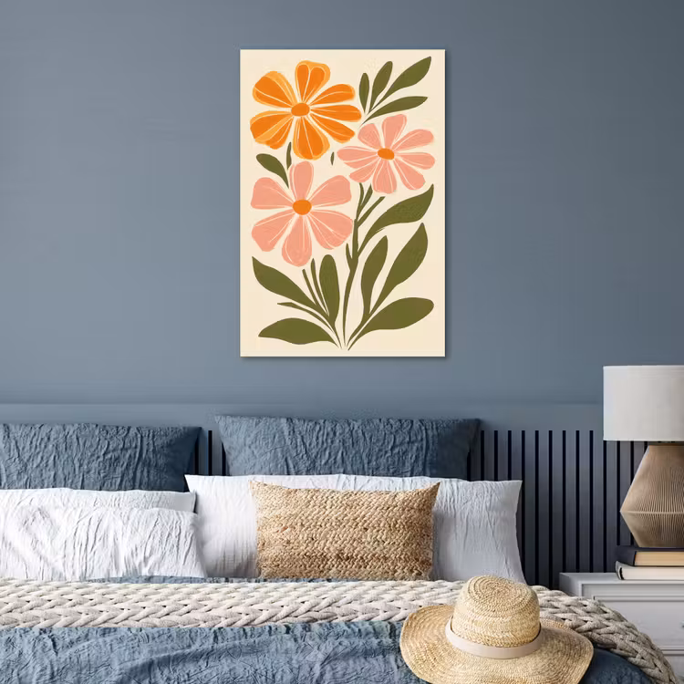 Poster - Minimalistisch - Bloemen - Bladeren - Roze — 3