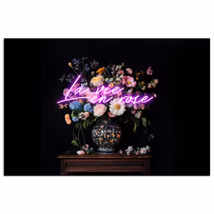 Poster - Neon - Vaas - Bloemen — 1