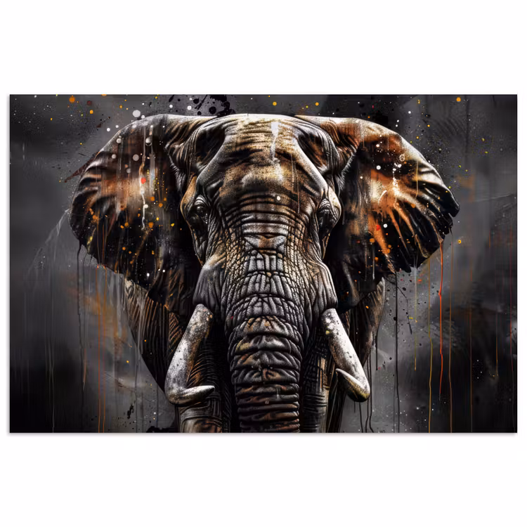 Poster - Olifant - Watercolor - Wilde dieren - Luxe — 1
